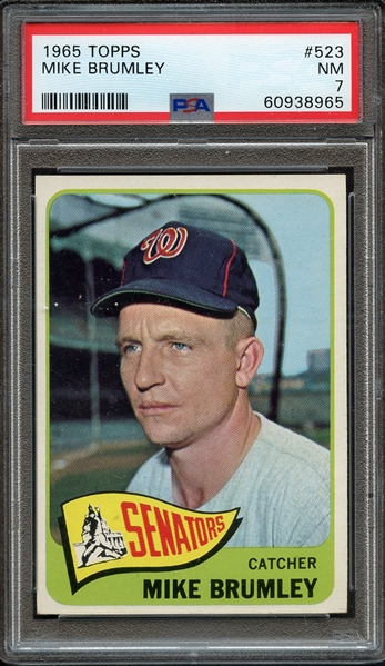 1965 TOPPS 523 MIKE BRUMLEY PSA NM 7