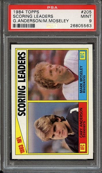 1984 TOPPS 205 SCORING LEADERS G.ANDERSON/M.MOSELEY PSA MINT 9