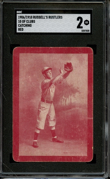 1906/1910 RUSSELL'S RUSTLERS 10 OF CLUB CATCHING RED SGC GOOD 2