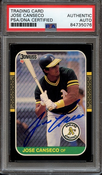 1987 DONRUSS 97 SIGNED JOSE CANSECO PSA/DNA AUTO AUTHENTIC