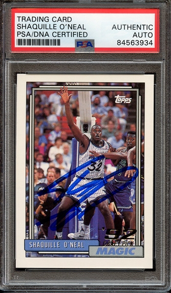 1992 TOPPS 362 SIGNED SHAQUILLE O'NEAL PSA/DNA AUTO AUTHENTIC