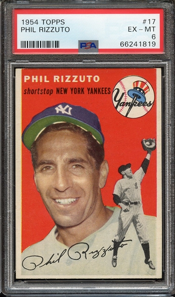 1954 TOPPS 17 PHIL RIZZUTO PSA EX-MT 6