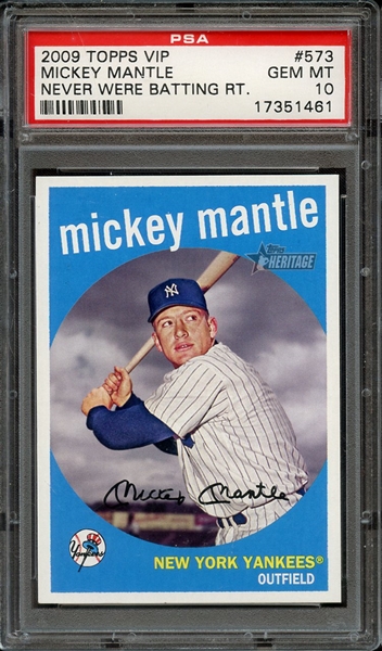 2009 TOPPS VIP CARDS THAT NEVER WERE 573 MICKEY MANTLE NEVER WERE BATTING RT. PSA GEM MT 10