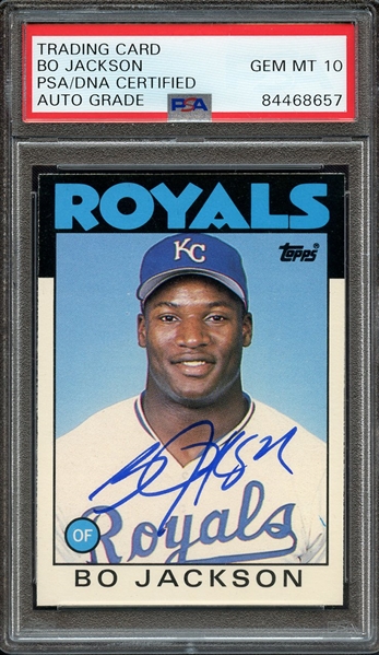 1986 TOPPS TRADED 50T SIGNED BO JACKSON PSA/DNA AUTO 10