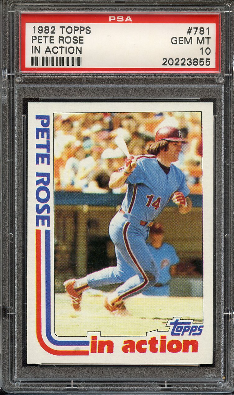 Lot Detail Topps Pete Rose In Action Psa Gem Mt