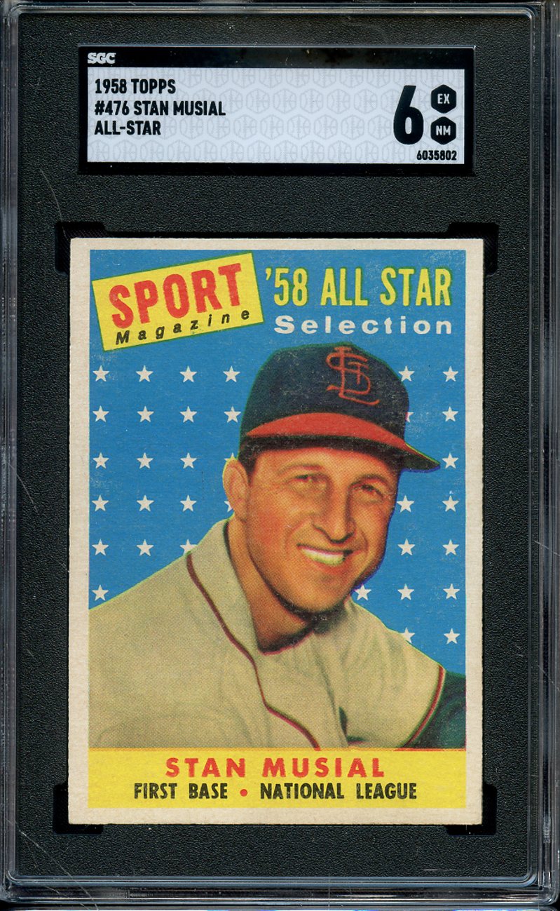 Lot Detail 1958 TOPPS 476 STAN MUSIAL ALL STAR SGC EXMT 6