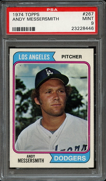 1974 TOPPS 267 ANDY MESSERSMITH PSA MINT 9