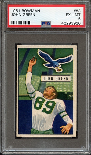 1951 BOWMAN 83 JOHN GREEN PSA EX-MT 6
