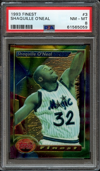1993 FINEST 3 SHAQUILLE O'NEAL PSA NM-MT 8