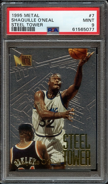 1995 METAL STEEL TOWER 7 SHAQUILLE O'NEAL STEEL TOWER PSA MINT 9