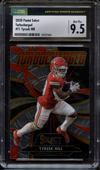 2020 PANINI SELECT TURBO CHARGED T1 TYREEK HILL CSG MINT+ 9.5