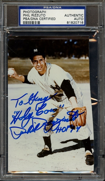 PHIL RIZZUTO HOLY COW HOF 94 SIGNED PHOTOGRAPH PSA/DNA AUTO AUTHENTIC
