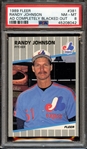 1989 FLEER 381 RANDY JOHNSON AD COMPLETELY BLACKED OUT PSA NM-MT 8