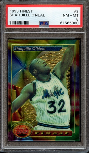 1993 FINEST 3 SHAQUILLE O'NEAL PSA NM-MT 8