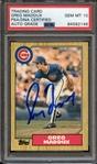1987 TOPPS TRADED 70T SIGNED GREG MADDUX PSA/DNA AUTO 10