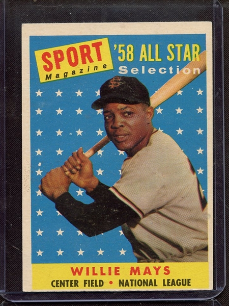 1958 TOPPS 486 WILLIE MAYS ALL STAR VG