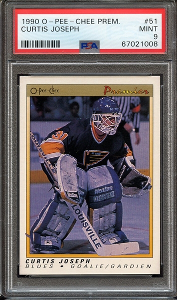 1990 O-PEE-CHEE PREMIER 51 CURTIS JOSEPH PSA MINT 9