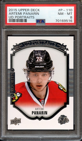 Lot Detail 2015 UPPER DECK UD PORTRAITS P 110 ARTEMI PANARIN UD PORTRAITS PSA NM MT 8