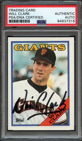 1988 TOPPS 350 SIGNED WILL CLARK PSA/DNA AUTO AUTHENTIC