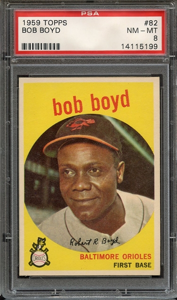 1959 TOPPS 82 BOB BOYD PSA NM-MT 8