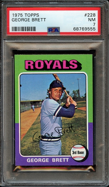 1975 TOPPS 228 GEORGE BRETT PSA NM 7