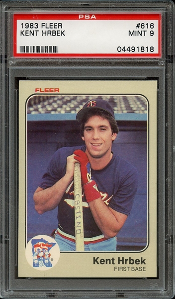 1983 FLEER 616 KENT HRBEK PSA MINT 9