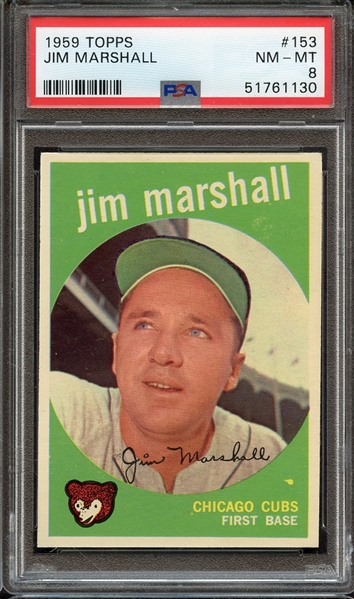 1959 TOPPS 153 JIM MARSHALL PSA NM-MT 8