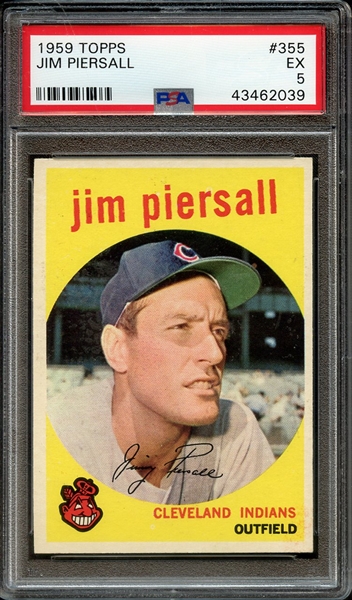 1959 TOPPS 355 JIM PIERSALL PSA EX 5