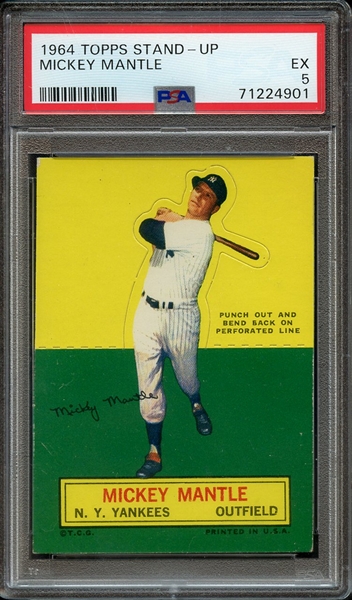 1964 TOPPS STAND-UP MICKEY MANTLE PSA EX 5