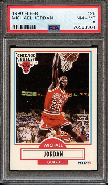 1990 FLEER 26 MICHAEL JORDAN PSA NM-MT 8