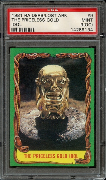 1981 RAIDERS OF THE LOST ARK 9 THE PRICELESS GOLD IDOL PSA MINT 9 (OC)