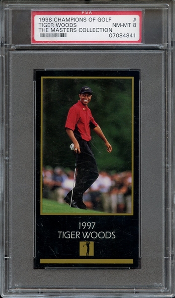 1998 CHAMPIONS OF GOLF MASTERS COLLECTION TIGER WOODS MASTERS COLL-1997 PSA NM-MT 8