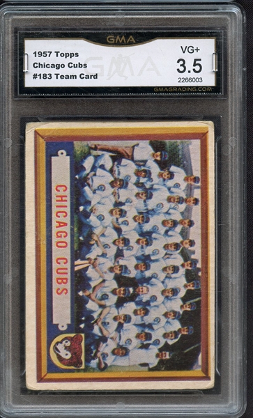 1957 TOPPS 183 CHICAGO CUBS TEAM GMA VG+ 3.5
