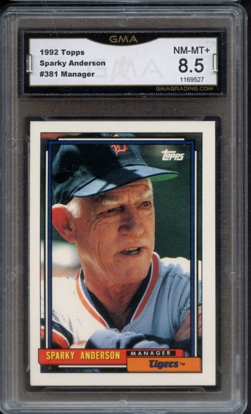 1992 TOPPS 381 SPARKY ANDERSON GMA NM-MT+ 8.5