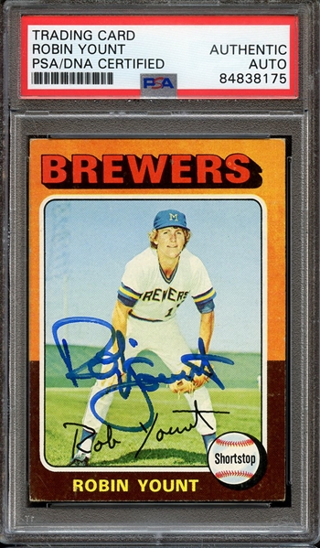 1975 TOPPS 223 SIGNED ROBIN YOUNT PSA/DNA AUTO AUTHENTIC