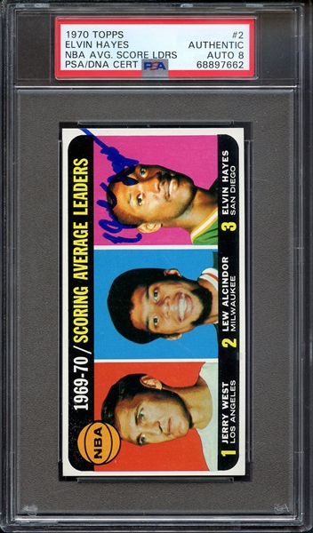 1970 TOPPS SIGNED ELVIN HAYES PSA/DNA AUTO 8