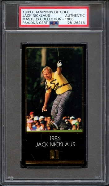 1998 CHAMPIONS OF GOLF MASTERS COLLECTION SIGNED JACK NICKLAUS PSA/DNA AUTO AUTHENTIC