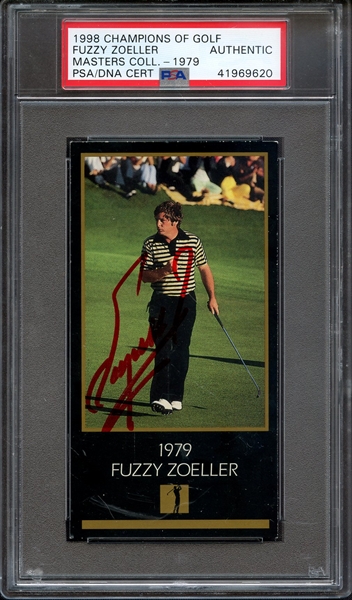 1998 CHAMPIONS OF GOLF MASTERS COLLECTION SIGNED FUZZY ZOELLER PSA/DNA AUTO AUTHENTIC
