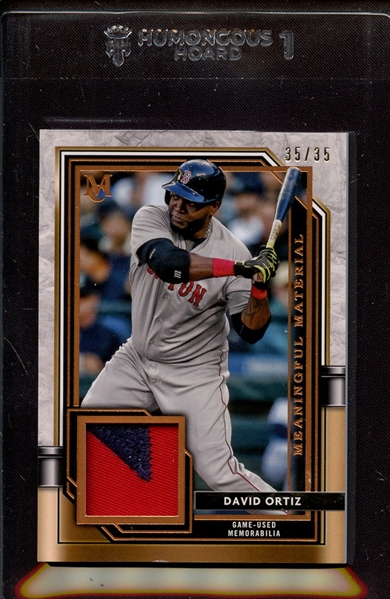 2021 TOPPS DAVID ORTIZ MEANINGFUL MATERIAL GAME USED JERSEY 35/35
