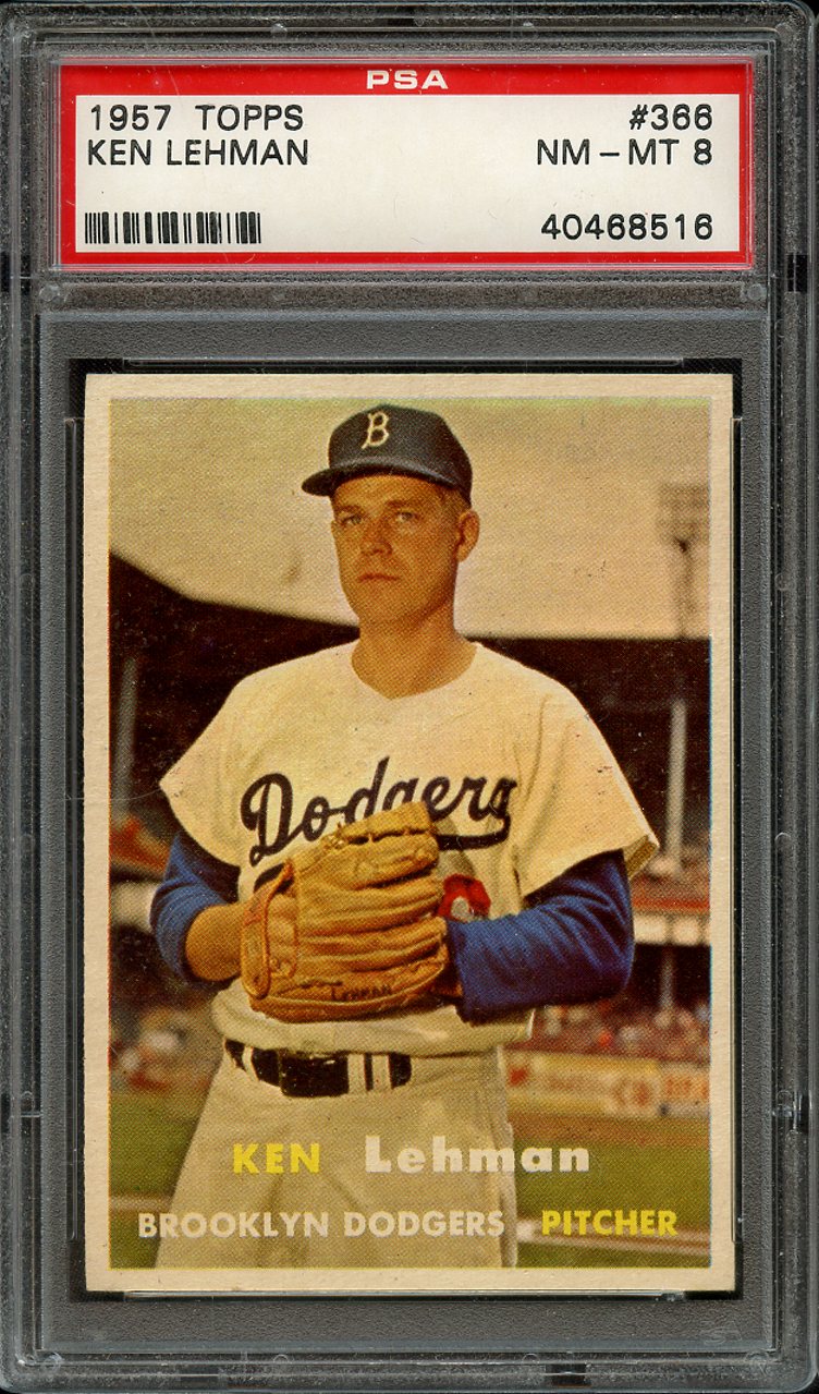 Lot Detail - 1957 TOPPS 366 KEN LEHMAN PSA NM-MT 8