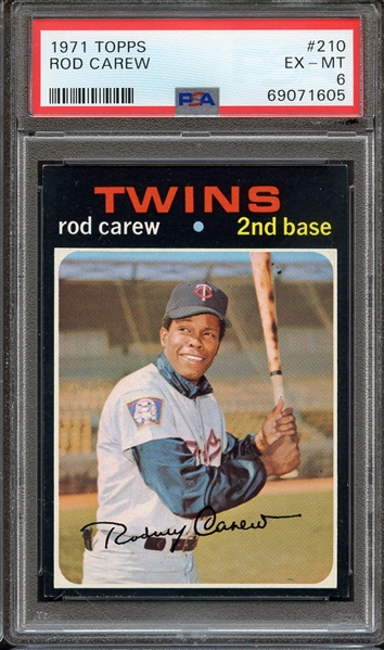 1971 TOPPS 210 ROD CAREW PSA EX-MT 6