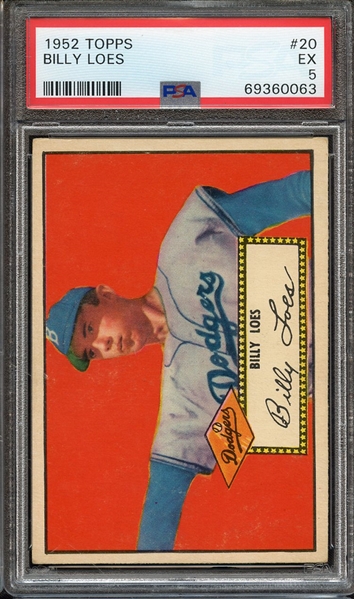 1952 TOPPS 20 BILLY LOES PSA EX 5