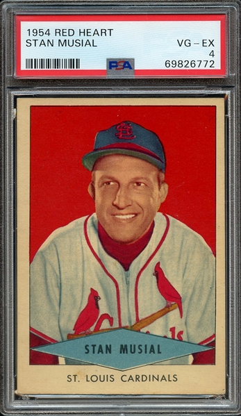 1954 RED HEART STAN MUSIAL PSA VG-EX 4