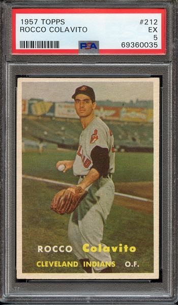 1957 TOPPS 212 ROCCO COLAVITO PSA EX 5