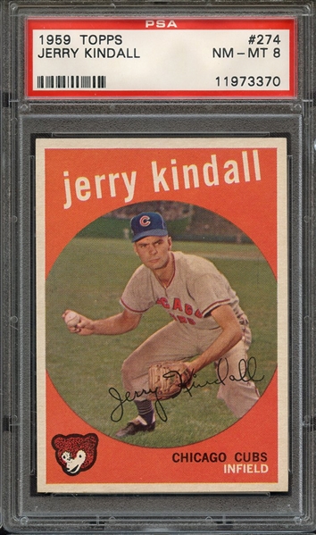 1959 TOPPS 274 JERRY KINDALL PSA NM-MT 8