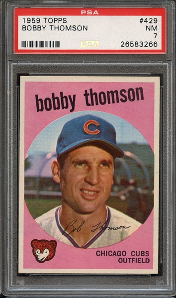 1959 TOPPS 429 BOBBY THOMSON PSA NM 7