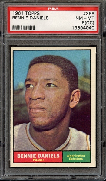 1961 TOPPS 368 BENNIE DANIELS PSA NM-MT 8 (OC)