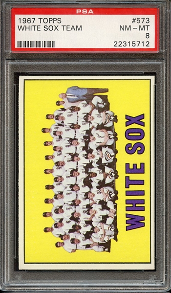 1967 TOPPS 573 WHITE SOX TEAM PSA NM-MT 8