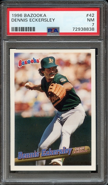 1996 BAZOOKA 42 DENNIS ECKERSLEY PSA NM 7