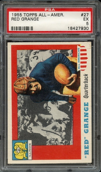 1955 TOPPS ALL-AMER. 27 RED GRANGE PSA EX 5